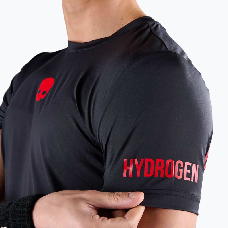 Férfi HYDROGEN Panther Tech Tee fekete/piros teniszpóló 4