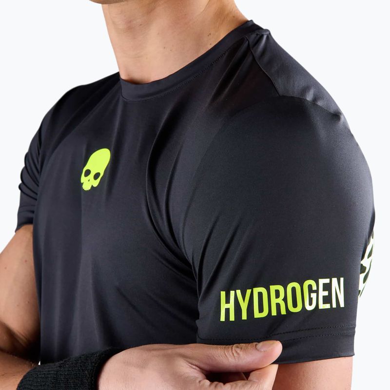 Férfi HYDROGEN Panther Tech Tee fekete/sárga tenisz póló 3