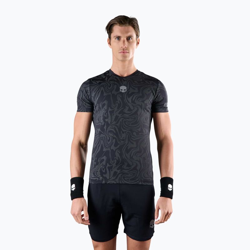 Férfi teniszpóló HYDROGEN Chrome Tech Tee szürke