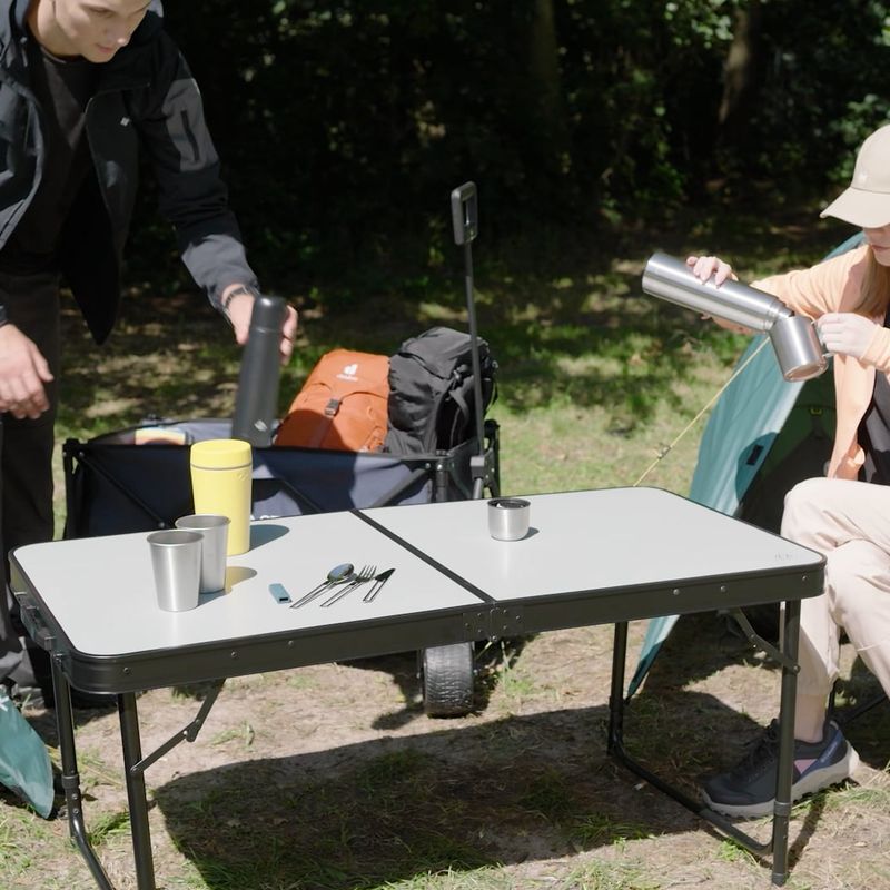 KADVA CAMP összecsukható túraasztal nagy, 4-6 személyes, szürke 18