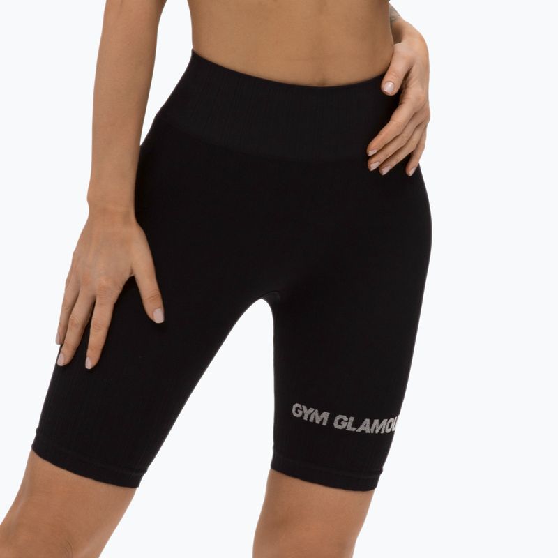 Női edzőnadrág Gym Glamour Bikers push up mélyfekete 315