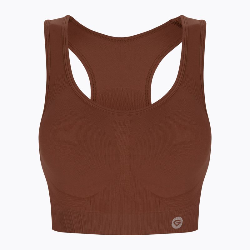 Női edzőmelltartó Gym Glamour push up csokoládé barna 373 5