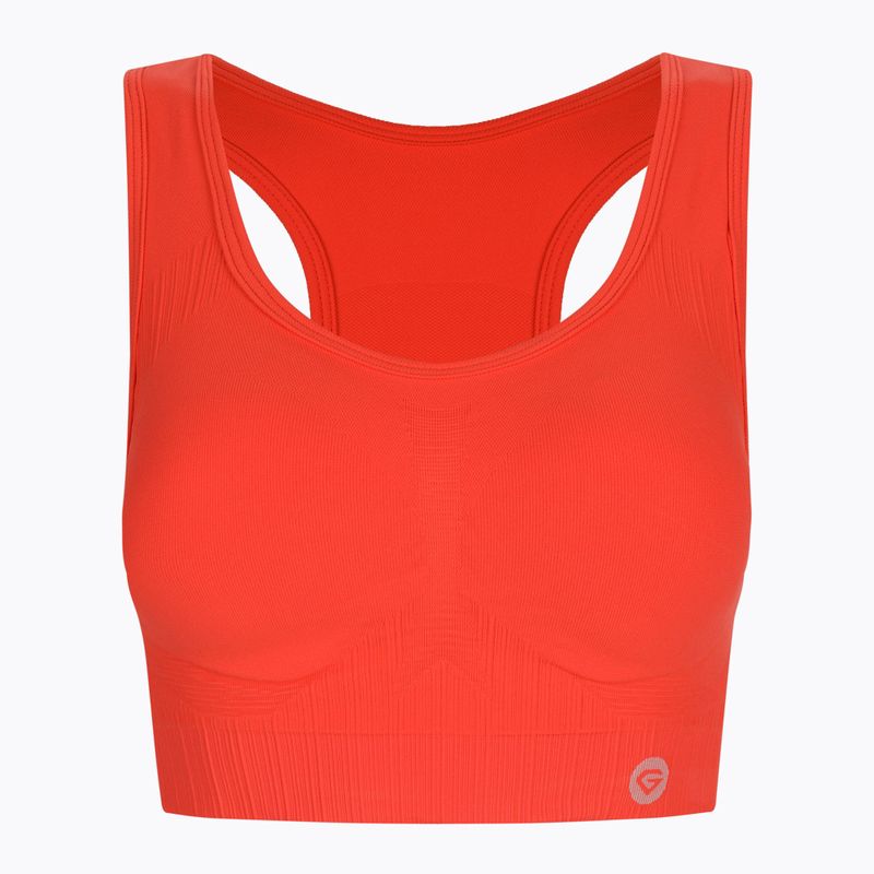 Női edzőmelltartó Gym Glamour push up korall narancssárga 372 5