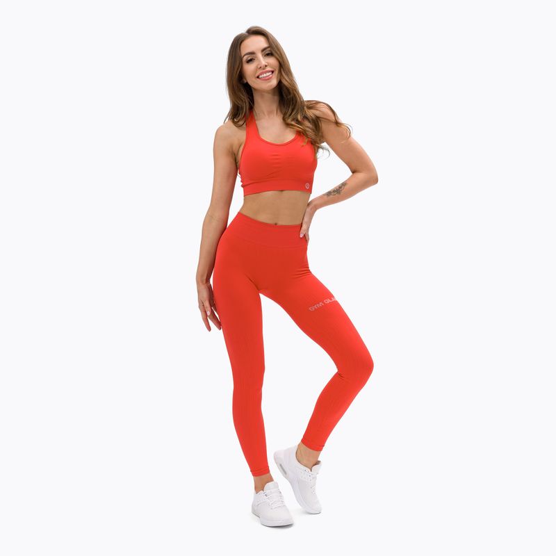 Női edzőmelltartó Gym Glamour push up korall narancssárga 372 2