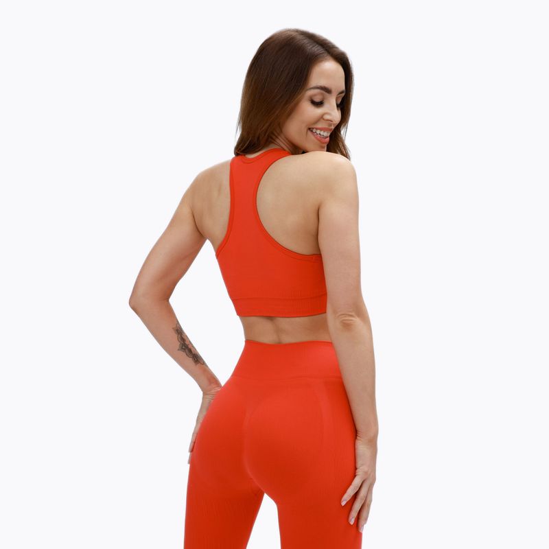 Női edzőmelltartó Gym Glamour push up korall narancssárga 372 3