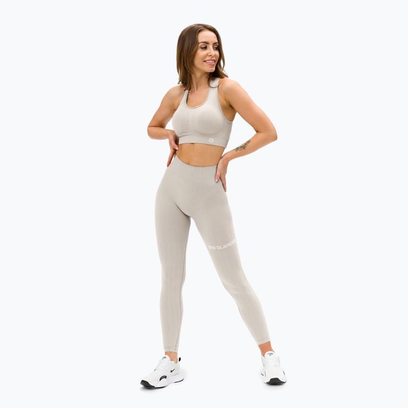 Női edzőmelltartó Gym Glamour push up krém bézs 377 2