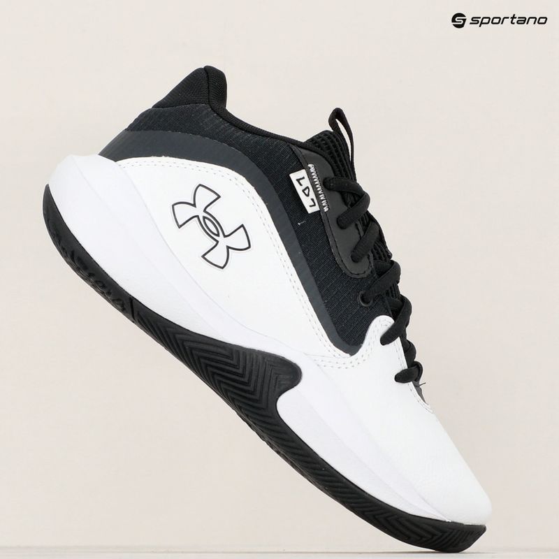 Under Armour GS Lockdown 7 gyermek kosárlabdacipő fehér/fekete/fekete 9