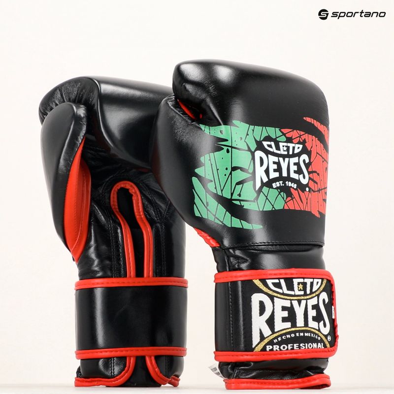 Boxkesztyű Cleto Reyes Velcro Sparring black/red/white green red 7