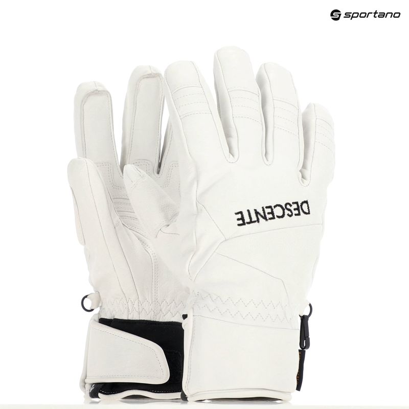 Férfi síkesztyű Descente 5 Finger Leather white 7