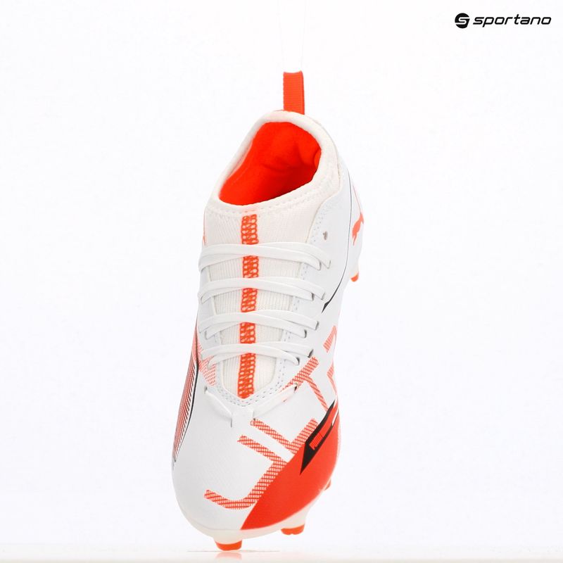 PUMA Ultra 5 Match FG/AG Jr gyermek futballcipő puma fehér/puma fekete/izzó piros 9
