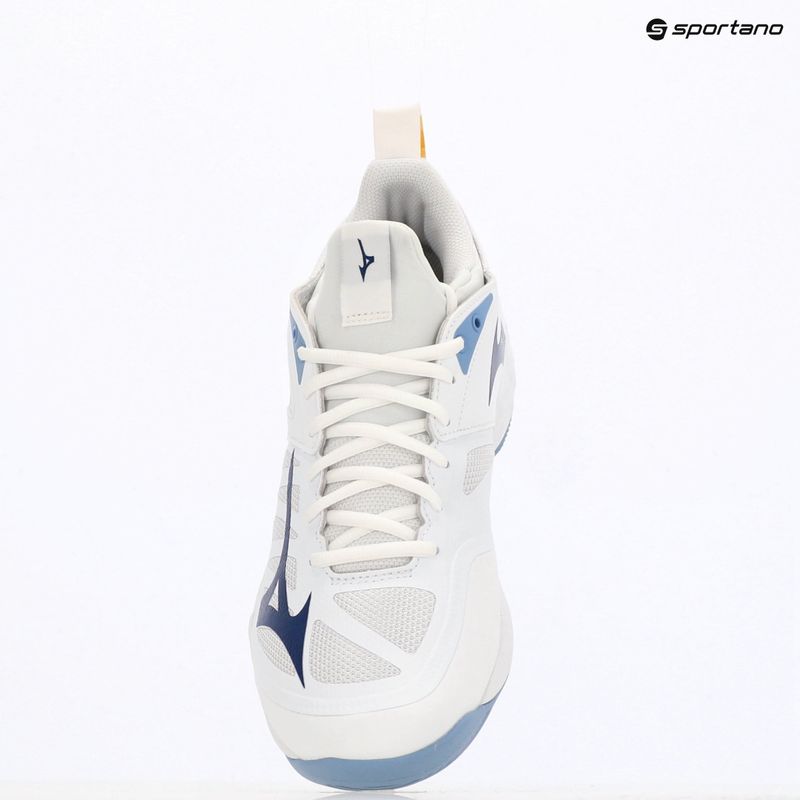 Mizuno Wave Dimension röplabda cipő fehér/harangszínkék/bel air kék 9