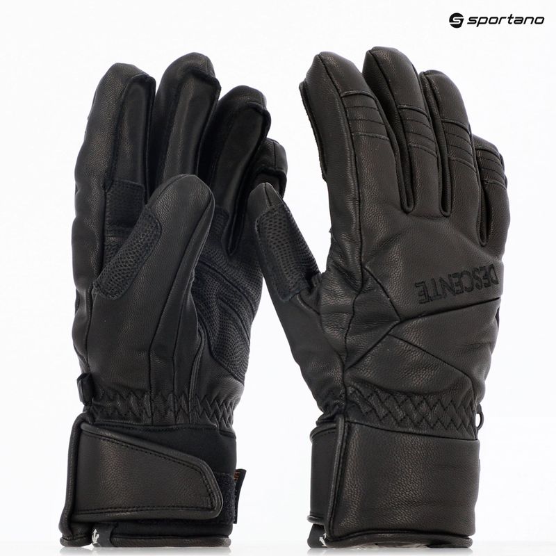 Férfi síkesztyű Descente 5 Finger Leather black 7