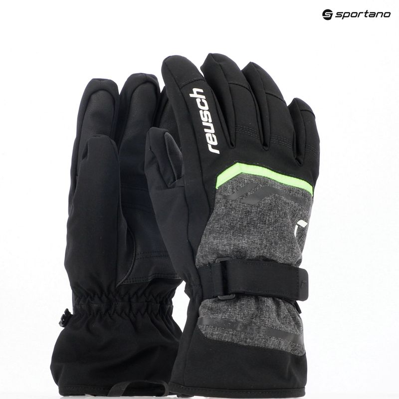 Síkesztyű Reusch Outset R-Tex XT black/black melange/neon green 11