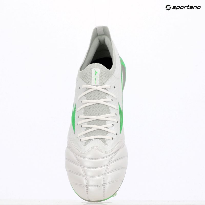 Férfi futballcipő Mizuno Morelia Neo IV β Japán Md fehér/neonzöld/hidegszürke 3c 10