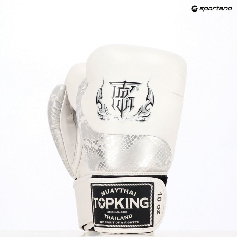 Top King Muay Thai Power Snake fehér/ezüst bokszkesztyű 7