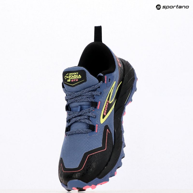 Brooks Cascadia 18 GTX női futócipő szürke kék/fekete/rózsaszín 9