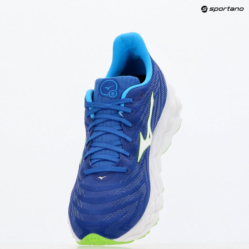 Férfi futócipő Mizuno Wave Sky 8 reflex kék c/fehér/zöld geck 13