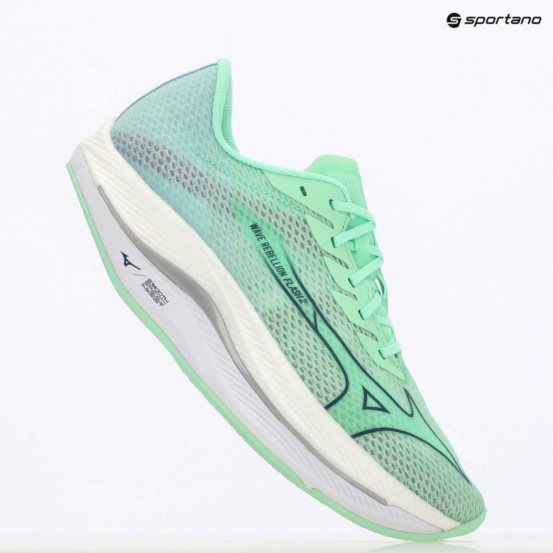 Férfi futócipő Mizuno Wave Rebellion Flash 2 neo menta/vintage indigó/menta árnyalat 9