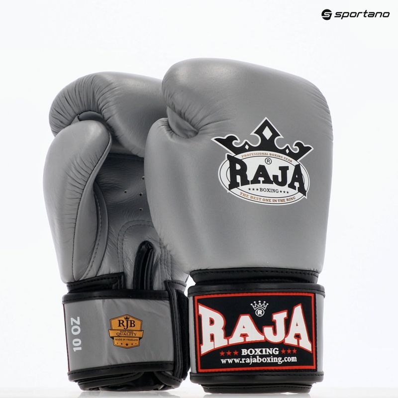 RAJA BOXING Single Standard valódi bőr szürke bokszkesztyű 8