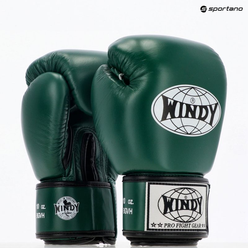 WINDY Classic valódi bőr zöld bokszkesztyű 8