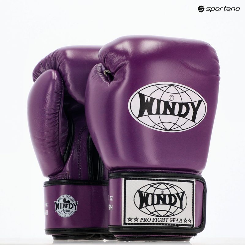 WINDY Classic valódi bőrből készült lila bokszkesztyű 7