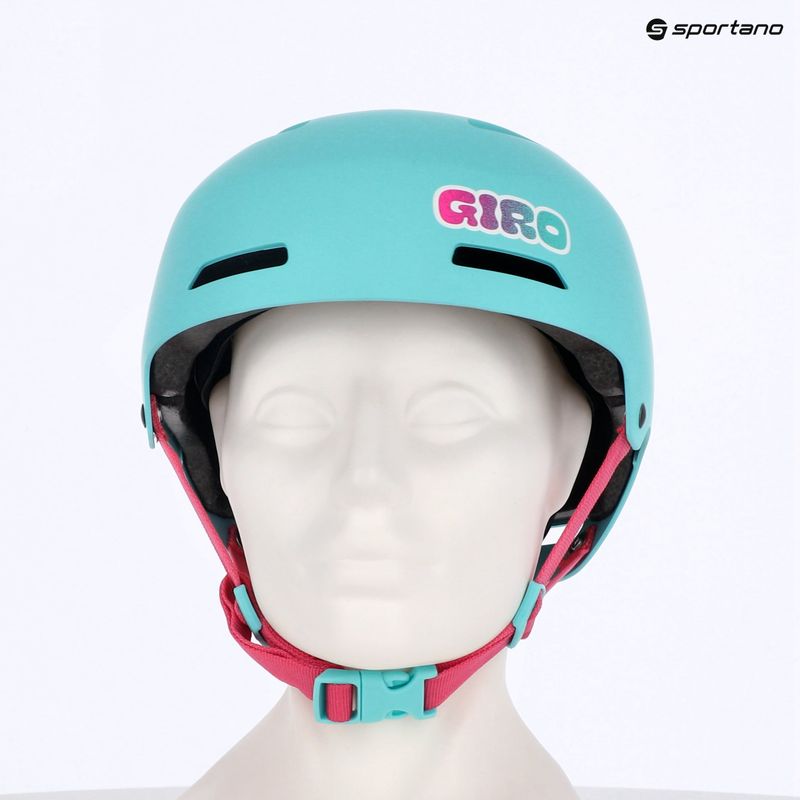 Gyerek kerékpáros sisak Giro Dime FS matte screaming teal 7