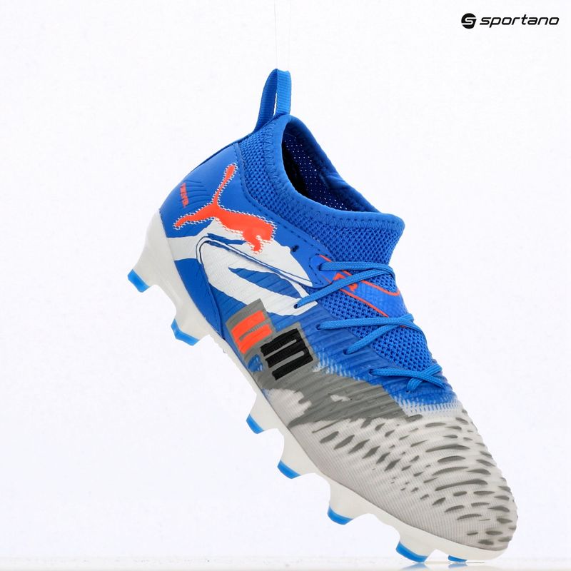 PUMA Future 8 Match Forever FG/AG Jr gyermek focicipő fehér/ultrakék/tollszürke/tollszürke/puma fekete/izzó piros 9