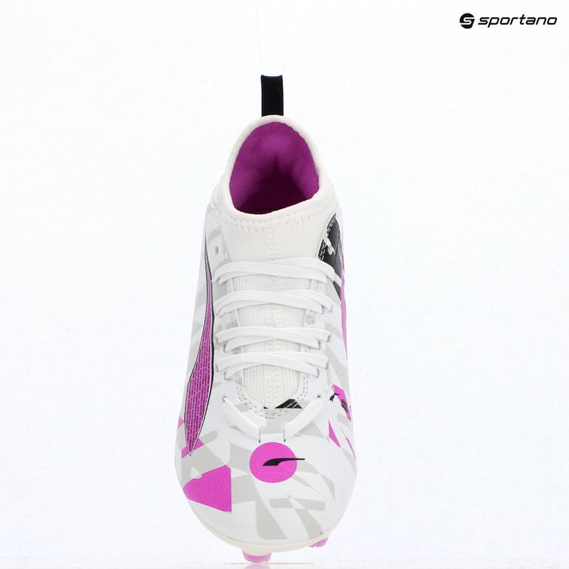 PUMA Ultra 5 Match Forever FG/AG Jr gyermek futballcipő puma fehér/tiszta magenta/tollszürke/puma fekete 9