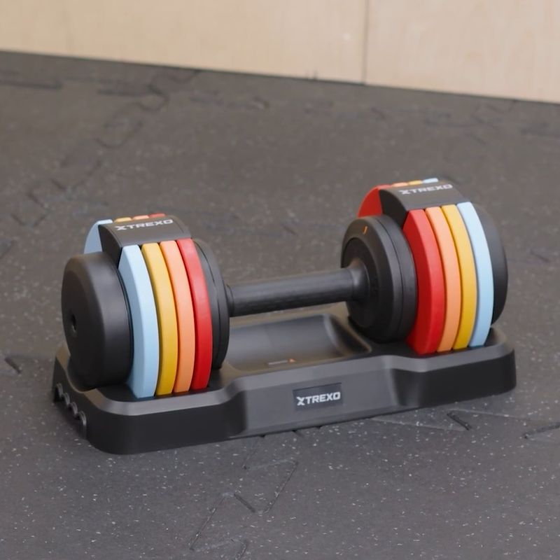 Állítható súlyzó TREXO 25 kg multicolor 12