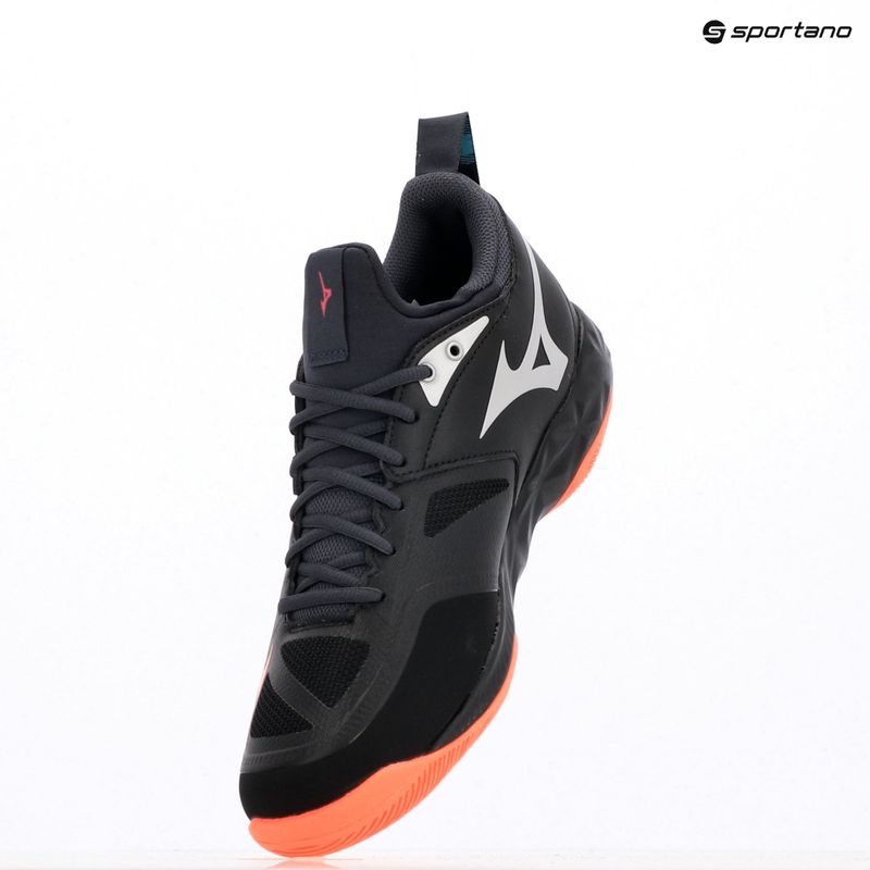 Mizuno Wave Dimension röplabda cipő fekete/neonlámpa/páva kék 9