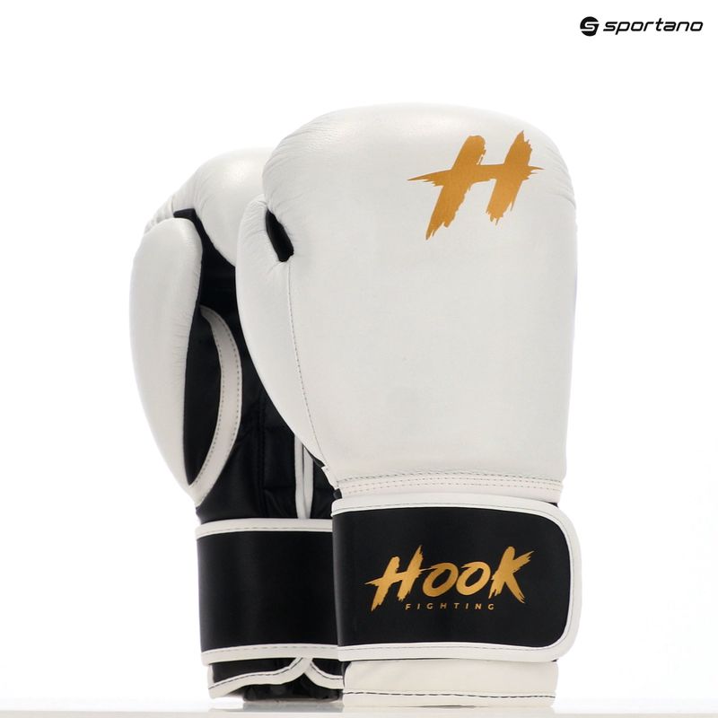HOOK FIGHTING Harcra kész bőr bokszkesztyű fehér 8