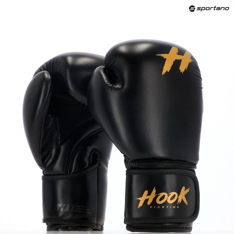 HOOK FIGHTING Készen áll az edzésre bokszkesztyű fekete 8