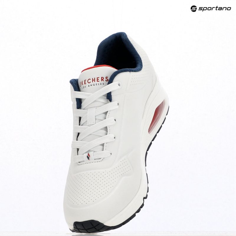 SKECHERS Uno Stand On Air női cipő fehér durabuck/navy/piros szegély/mesh 15