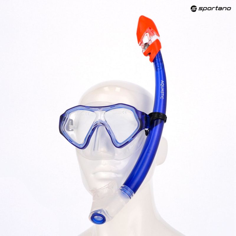 AQUASTIC Shelly gyermek snorkeling szett maszk + snorkel sötétkék 12