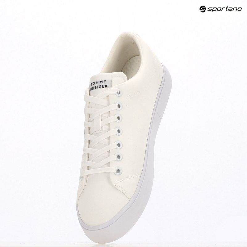Tommy Hilfiger férfi edzőcipő Th Hi Vulc Low Core Stripes Mesh YBS fehér 9