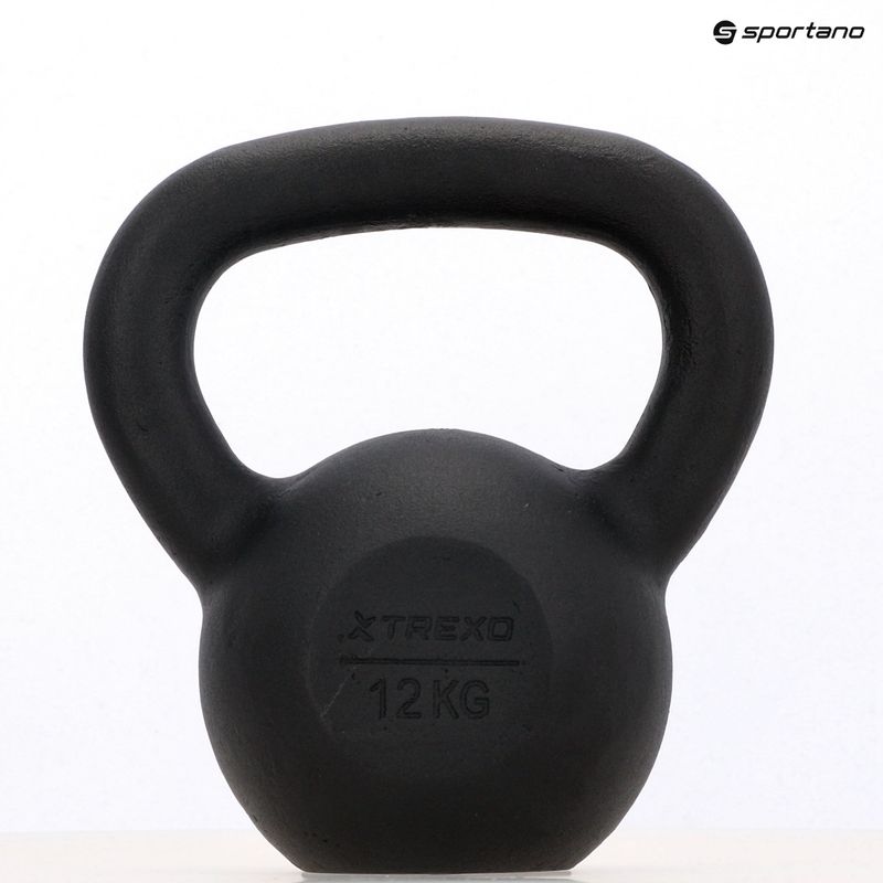 XTREXO 12 kg fekete öntöttvas kettlebell 9