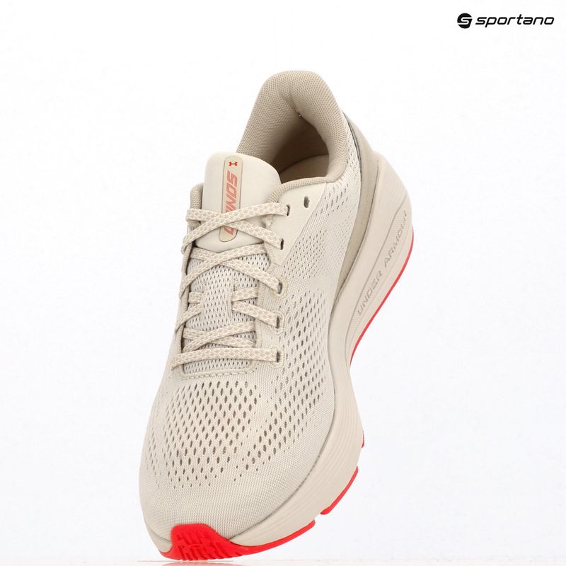Női futócipő Under Armour Sonic 7 summit white/khaki base/racer red 9