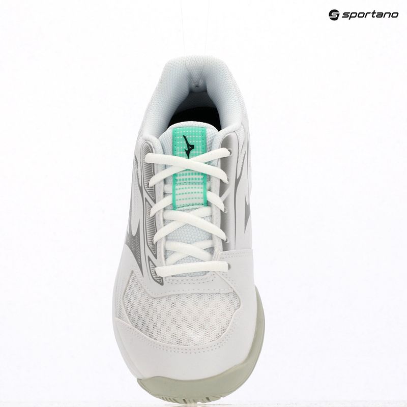 Gyermek röplabdacipő Mizuno Cyclone Speed 5 fehér/fekete/fagyasztott smaragdzöld 13