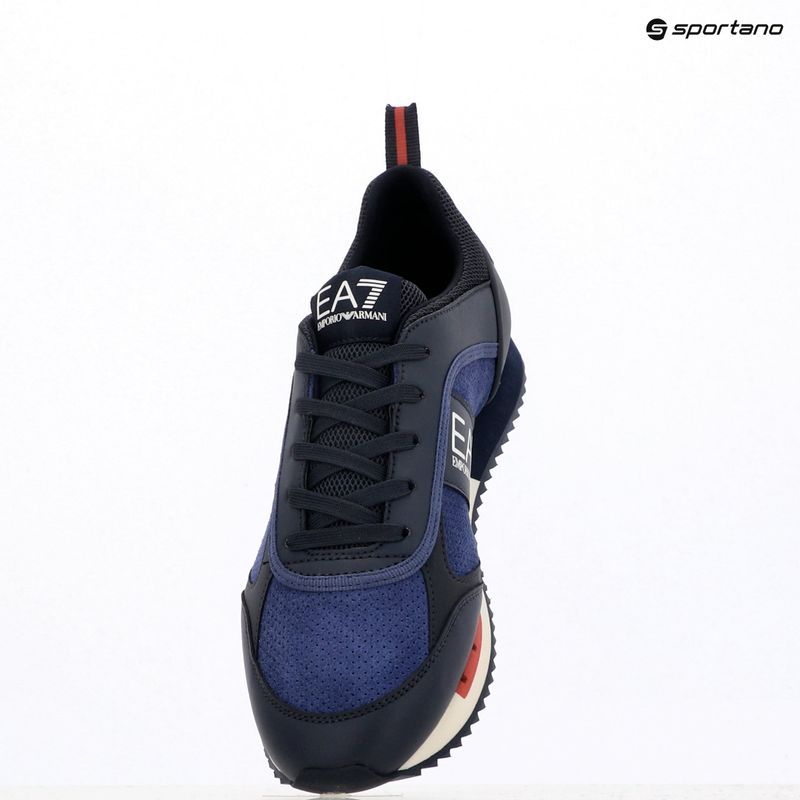 EA7 Emporio Armani fekete-fehér szarvasbőr cipő sky captain / mély kobalt / ásványi cipő 16