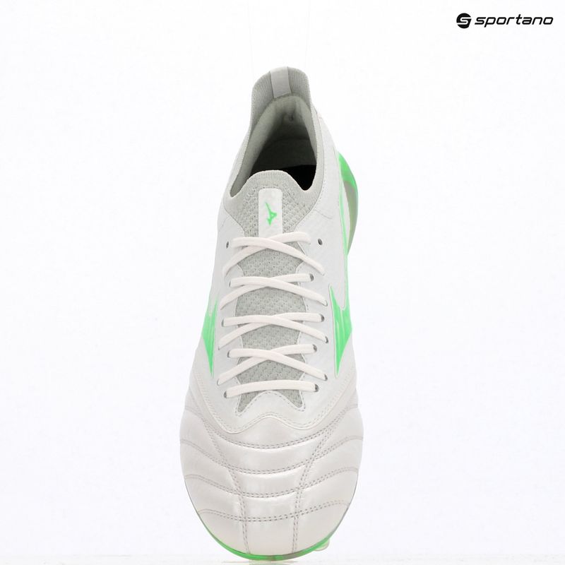 Férfi futballcipő Mizuno Morelia Neo IV Β Elite MD white/neon green/cool gray 3c 9