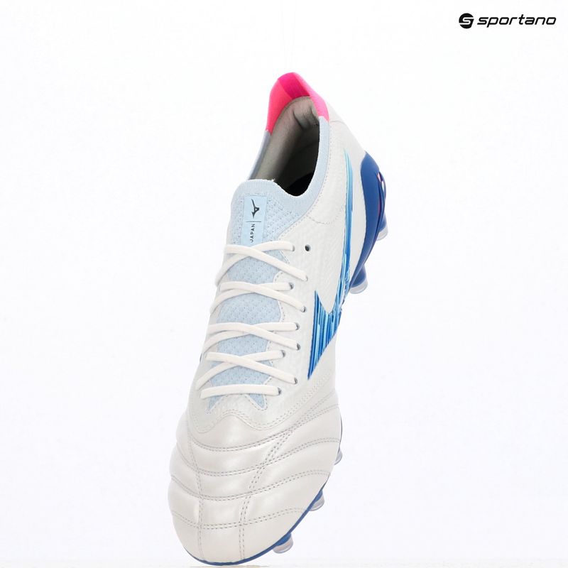 Férfi futballcipő Mizuno Morelia Neo IV β Japan Fg white/tanager turquoise/pink tetra 9