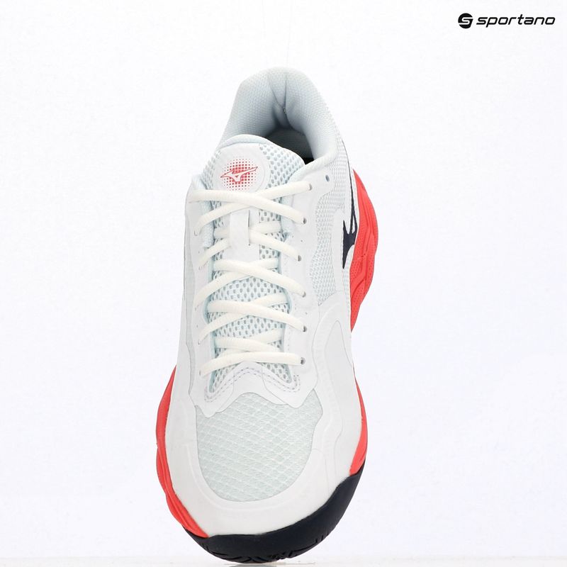 Férfi teniszcipők Mizuno Wave Enforce Court AC white/baritone blue/calypso coral 11