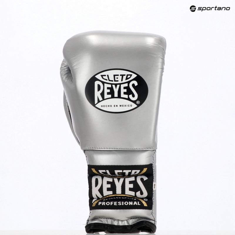 Boxkesztyű Cleto Reyes Lace Up Sparring silver 3