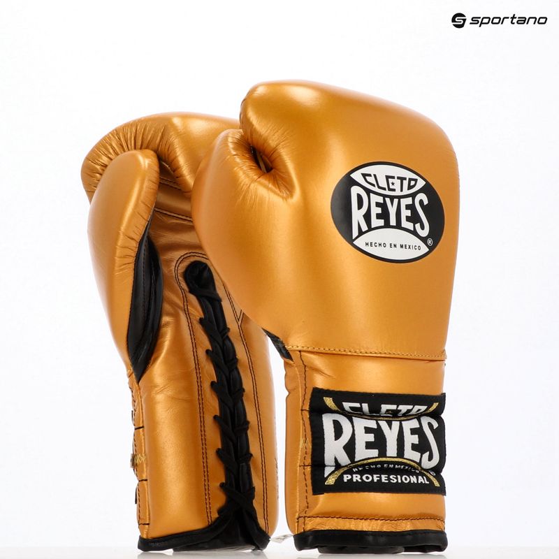 Boxkesztyű Cleto Reyes Lace Up Sparring gold 3