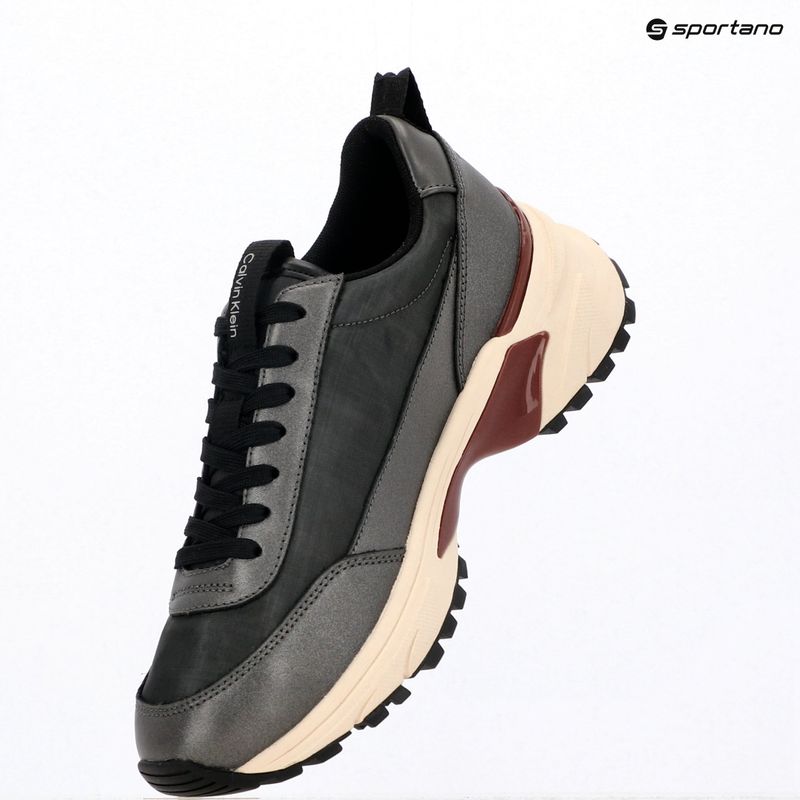 Női cipők Calvin Klein HW0HW02999 Hike Runner Organza Met Leather gun metal/bordeaux 9