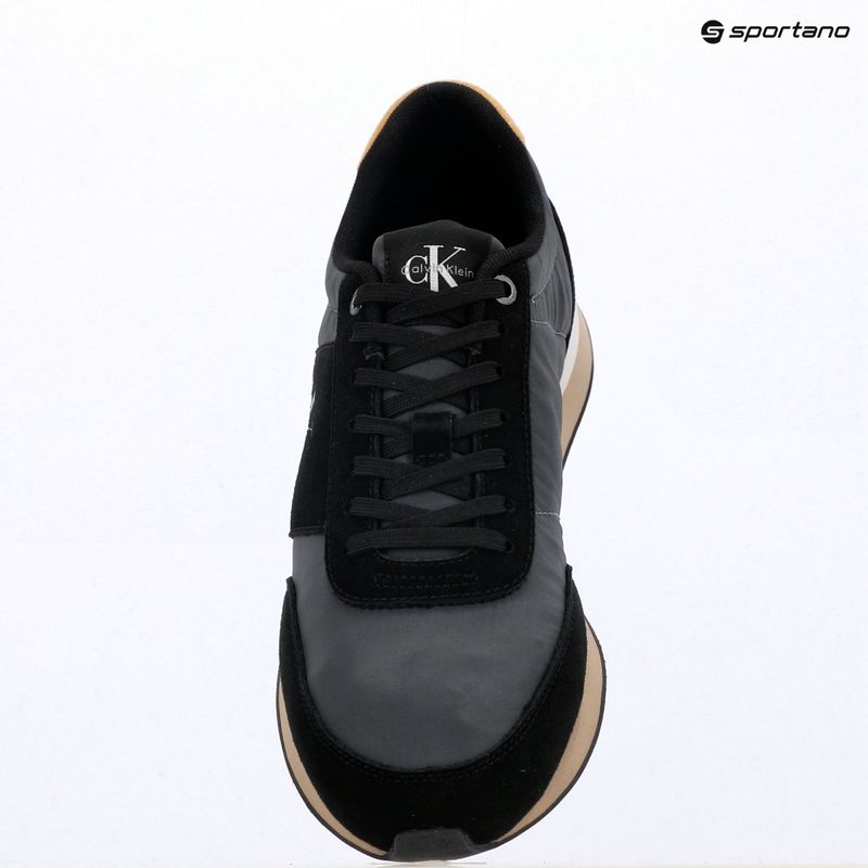 Férfi cipők Calvin Klein HM0HM02212 Retro Runner Bans Leather Suede black/iron gate/amber gold 9