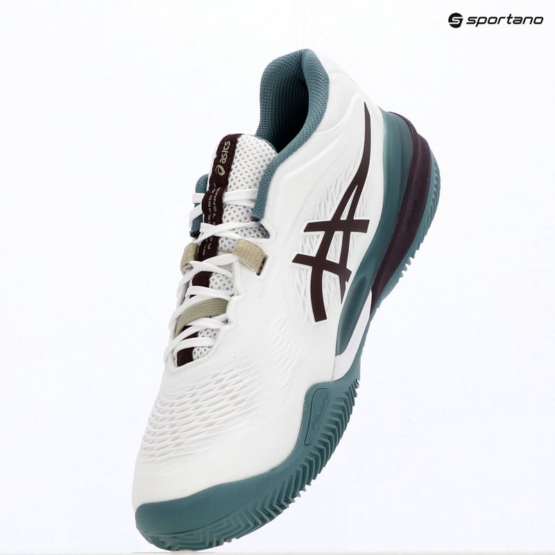 Férfi teniszcipő ASICS Gel-Resolution X Clay white/dark aubergine 9