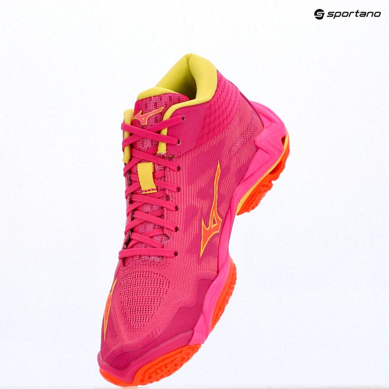 Röplabda cipő Mizuno Wave Lightning Elite Mid pink tetra/fortune yellow/light 15