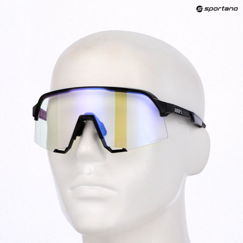 Napszemüveg 100% S3 LE gloss black/purple flash mirror photochromic 8