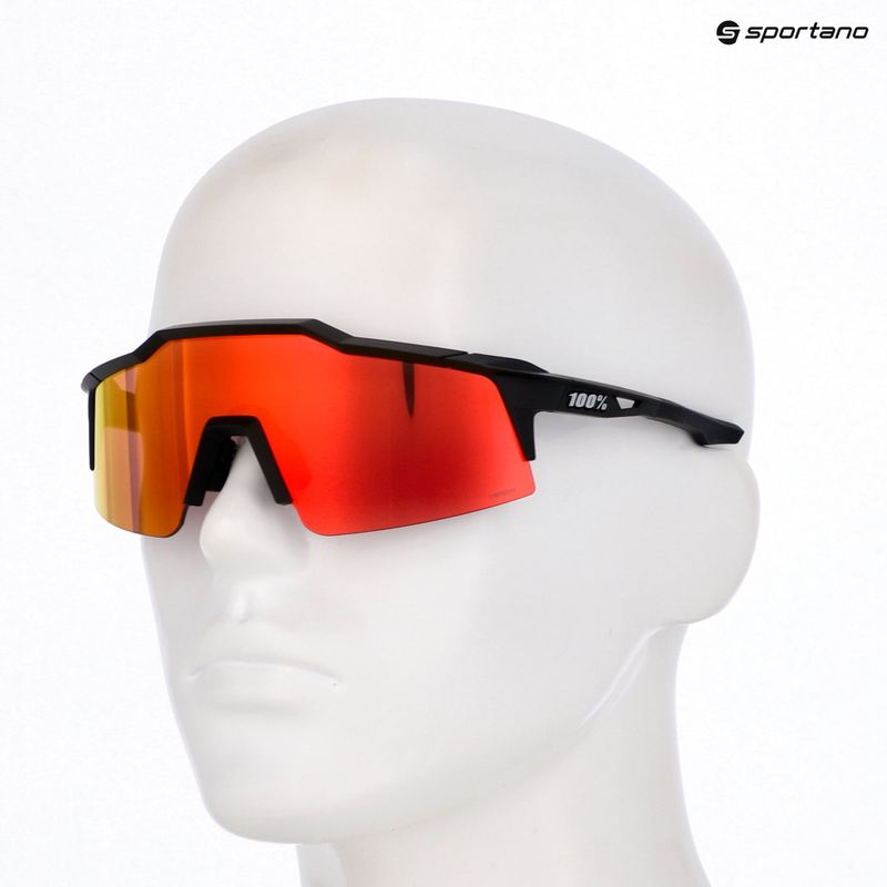 100% Speedcraft SL puha tapintású fekete/hiper vörös többrétegű tükör napszemüveg 5
